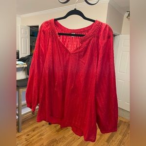 Red peasant blouse. Old navy.